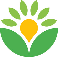 The nature theme logo is in the form of leaves arranged in a circle