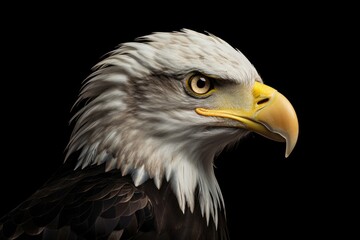 Obraz premium bald eagle in close-up with a dark background. Generative AI