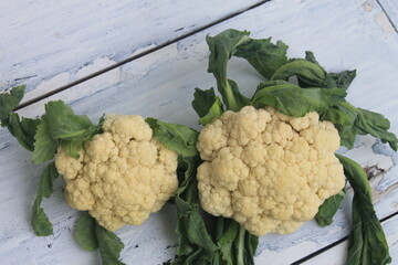 two Cauliflower on the table