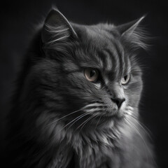 Portrait of a cat. Generative AI.