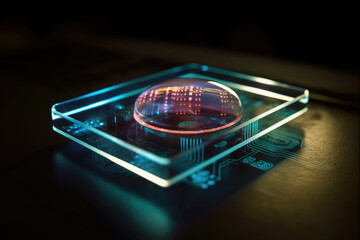 Obraz premium Computer Chip concept modern Biological computers. Generative AI.