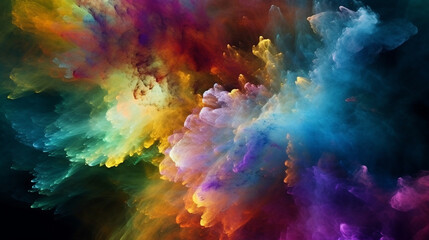 Naklejka na ściany i meble A wondrous planetary nebula of bright colors in sky photography AI Generated Image