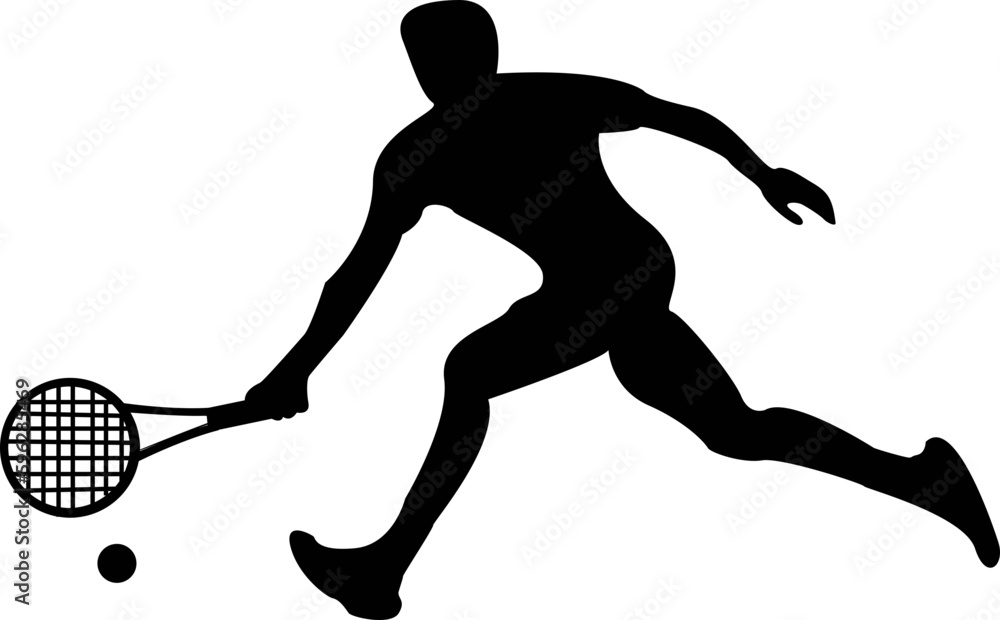 Wall mural SILHOUETTE OF TENNIS PLAYER,SPORTS , ATHLETE IN ACTION