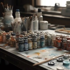 A Set of Watercolor Paints