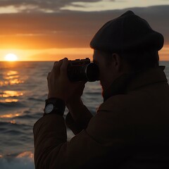 A Man Taking a Photograph with a Leica