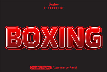 text boxing effect with orange graphic style and editable.