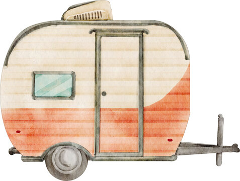 watercolor camping car