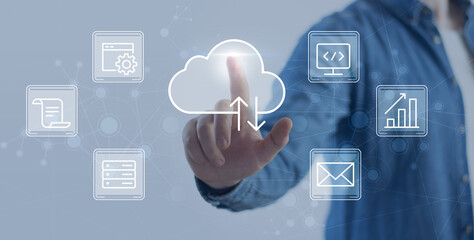 Big data and analytics visualization technology with Database storage cloud technology file data transfer sharing, cyber, information for financial online marketin