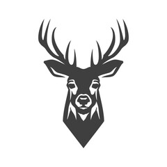 Deer muzzle head hunting camping monochrome vintage icon design vector illustration