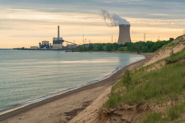 Obraz premium Coastline at Lake Michigan's Indiana Dunes National Park
