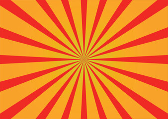 Orange Sunburst Pattern Background. Rays. Radial background. Summer Banner. Vector Illustration.