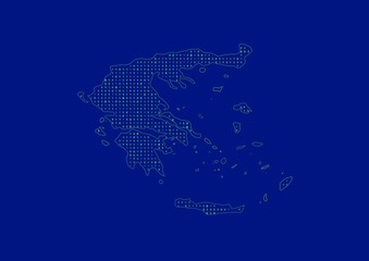 Greece map for technology or innovation or internet concepts. Minimalist country border filled with 1s and 0s. File is suitable for digital editing and prints of all sizes.