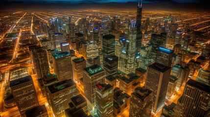 Fototapeta na wymiar Chicago. Breathtaking travel destination place. Generative AI
