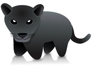 Smiling panther with black fur (cartoon)