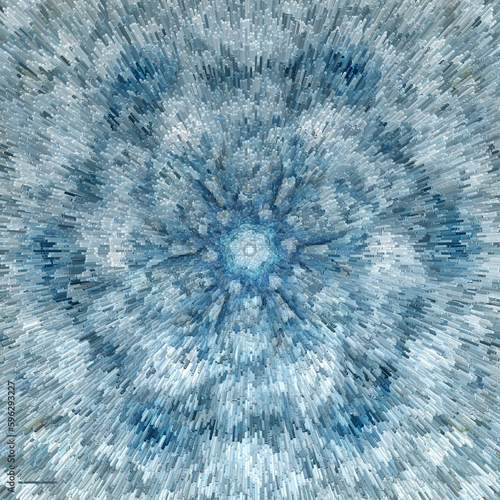 Poster mandela circular kaleidoscopic pattern and design in vivid colours