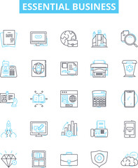 Essential business vector line icons set. Business, Essential, Startup, Management, Planning, Strategies, Profit illustration outline concept symbols and signs