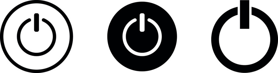 Power Icons collection for Graphic Design Projects. Power icon set. Power Switch Icons. Electric power.