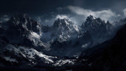 Obraz premium panorama of the mountains in winter