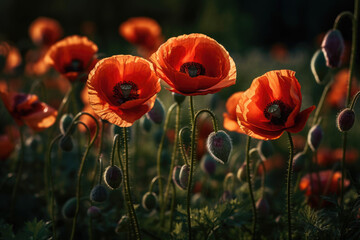 poppy flowers in the field