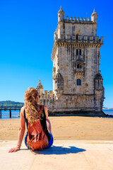 Belem Tower- Tower of St Vincent on the bank of the Tagus River, Lisbon, Portugal- Travel in...
