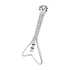 Bass Guitar Vector, Vintage Bass Guitar stock Illustration