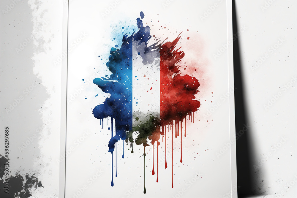 Poster Image of watercolor splash and explosion abstract art . Admirable Generative AI image .