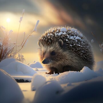 Riccio sulla neve