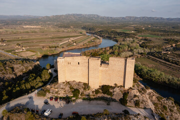 Fototapeta na wymiar Aerial view of Miravet Castle, Tarragona Spain