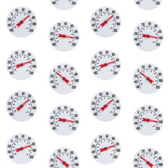 White and red thermometer on seamless background