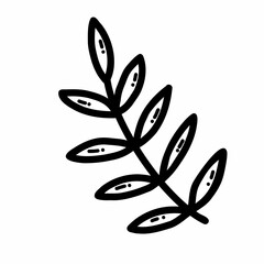 Leaf of tree. Vector doodle illustration. Plant.