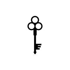  Old house key icon isolated on white background 