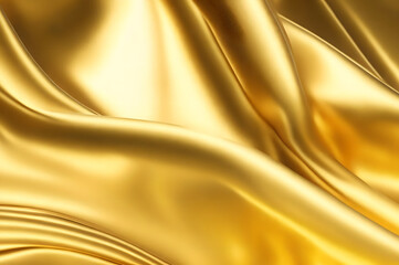 Fototapeta premium Golden Silk Waves Background