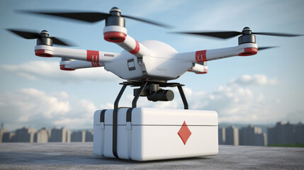 powerful medical drone for delivering medicines to the address. Generative Ai
