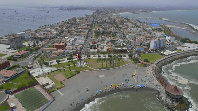 Aerial view of the District of La Punta, located in Callao.