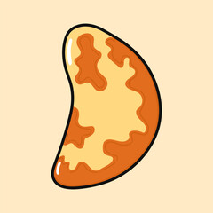 Cute funny Brazilian nut. Vector hand drawn cartoon kawaii character illustration icon. Isolated on brown background. Brazilian nut character concept