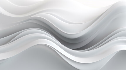 Obraz na płótnie Canvas abstract white wavy background with smooth lines and curves. Generative Ai