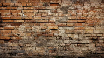 Obraz premium close-up of an old brick wall. Generative Ai
