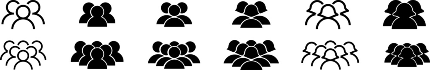 User icon vector set. Profile and people silhouette collection.Monochrome icon. People sign. account symbol. Leader and workers. People icon set in trendy flat style. Vector illustration