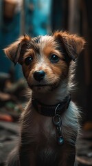 portrait of a cute pinscher or jack russel dog, generative ai