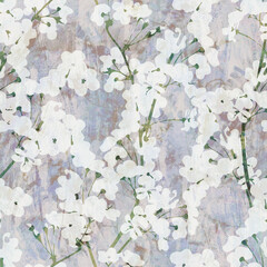 Spring Blooming Wall. Decorative seamless pattern. Repeating background. Tileable wallpaper print.