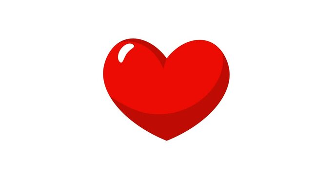 Heart icon. Beating heart  sign. Love symbol in red. Animation, cartoon, illustration, vector.