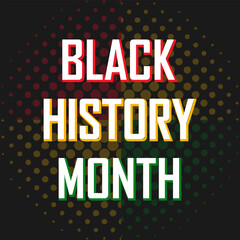 Black history month banner with abstract design, African American history celebration, gain equality, stop violence and discrimination, people's unity, human rights awareness