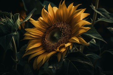 Marvelous yellow sunflower. Generative AI