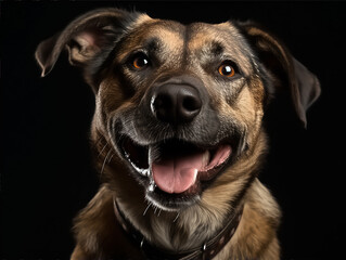 Fototapeta na wymiar Generative ai illustration of a funny dog in studio