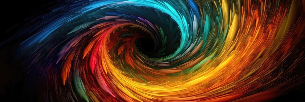 An Image Of An Abstract, Multicolored Vortex Background. Generative AI