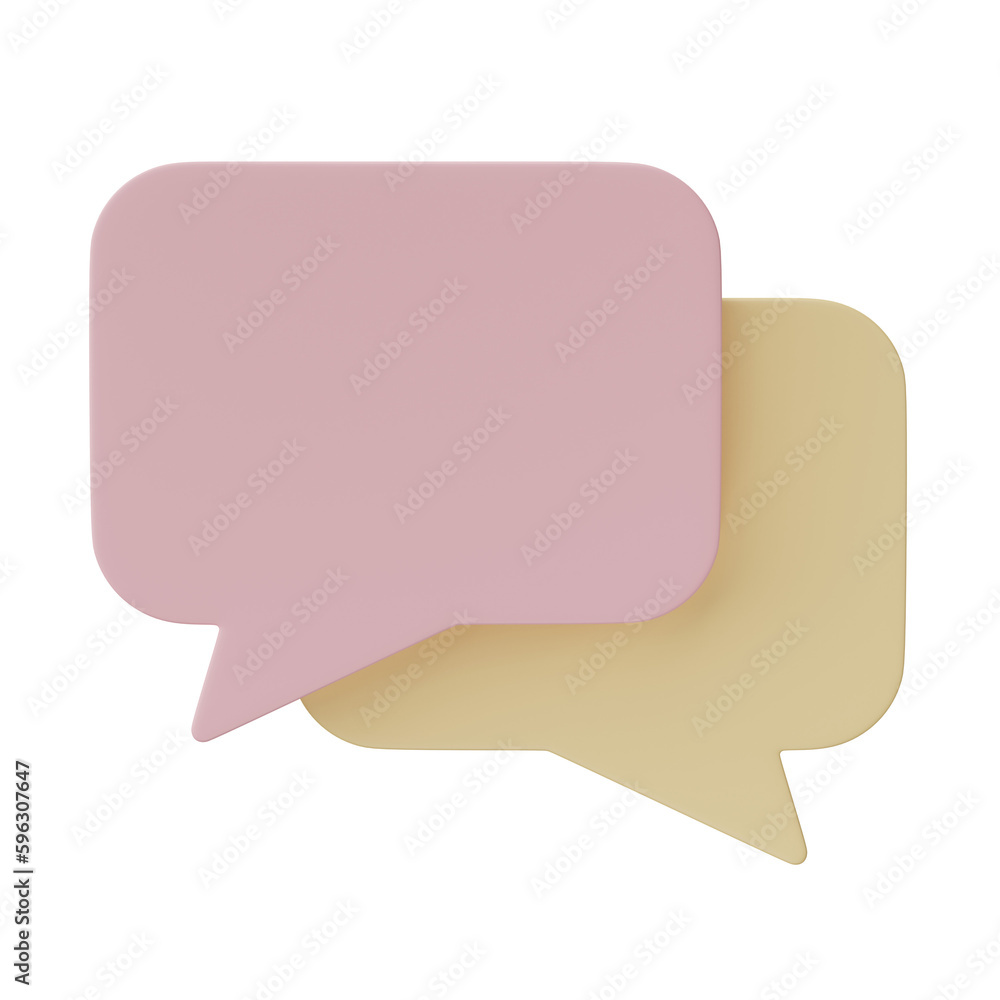 Poster 3d render, speech bubble talk isolated on transparent background, png file format.