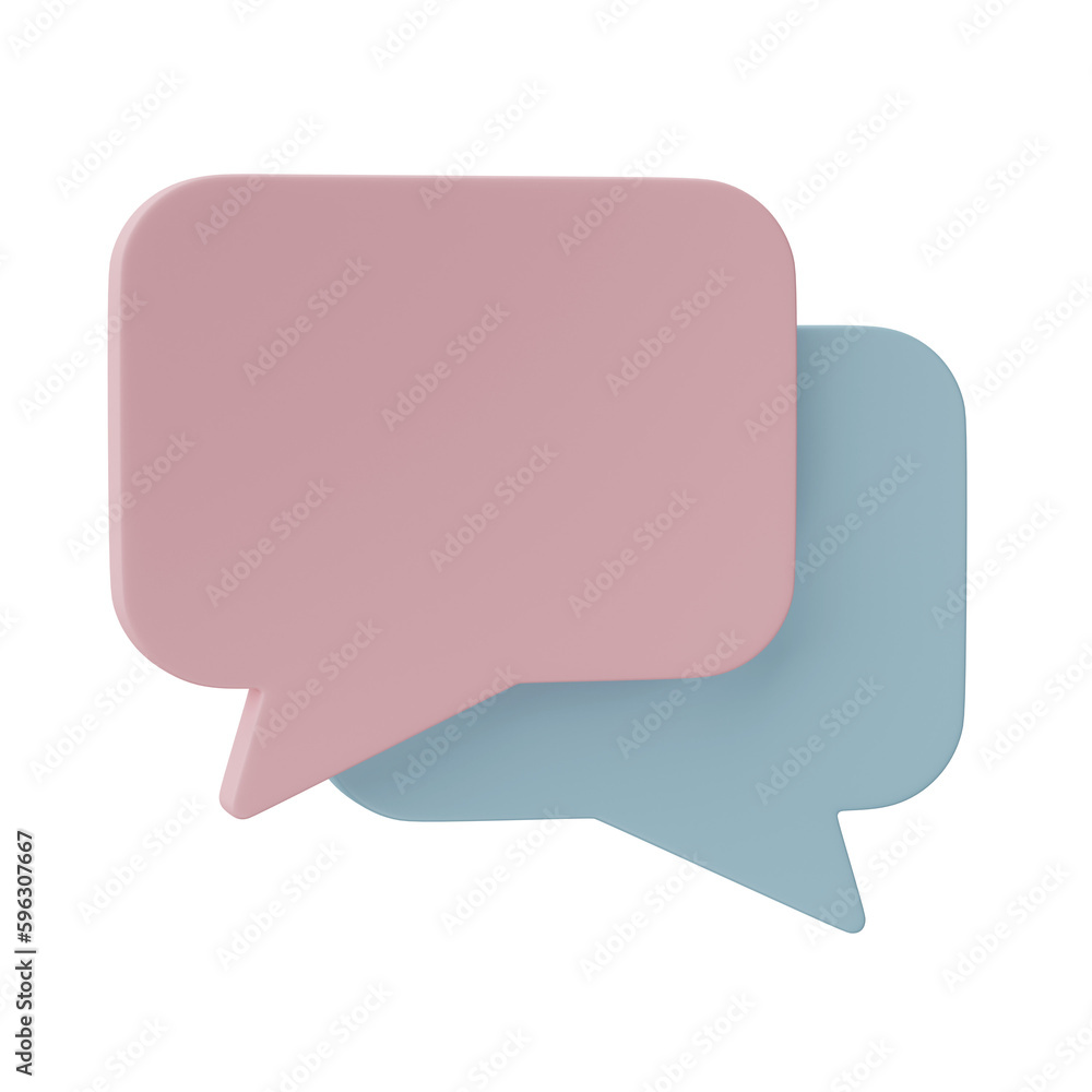 Poster 3d render, speech bubble talk isolated on transparent background, png file format.