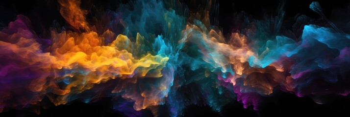 Fototapeta na wymiar An Image Of An Abstract, Multicolored Nebula Background. Generative AI