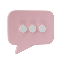 3D render, Speech bubble talk isolated on transparent background, png file format.
