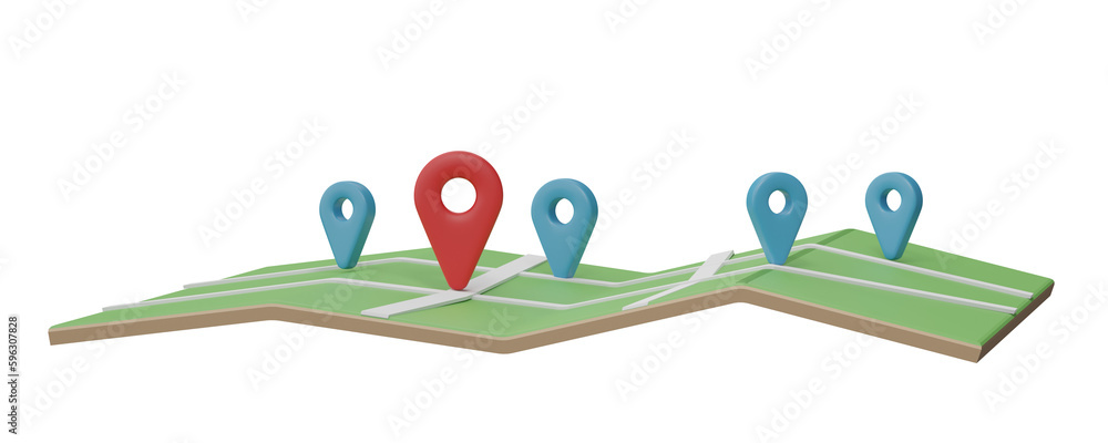 Poster locator mark of map and location pin or navigation icon sign isolated on transparent background.